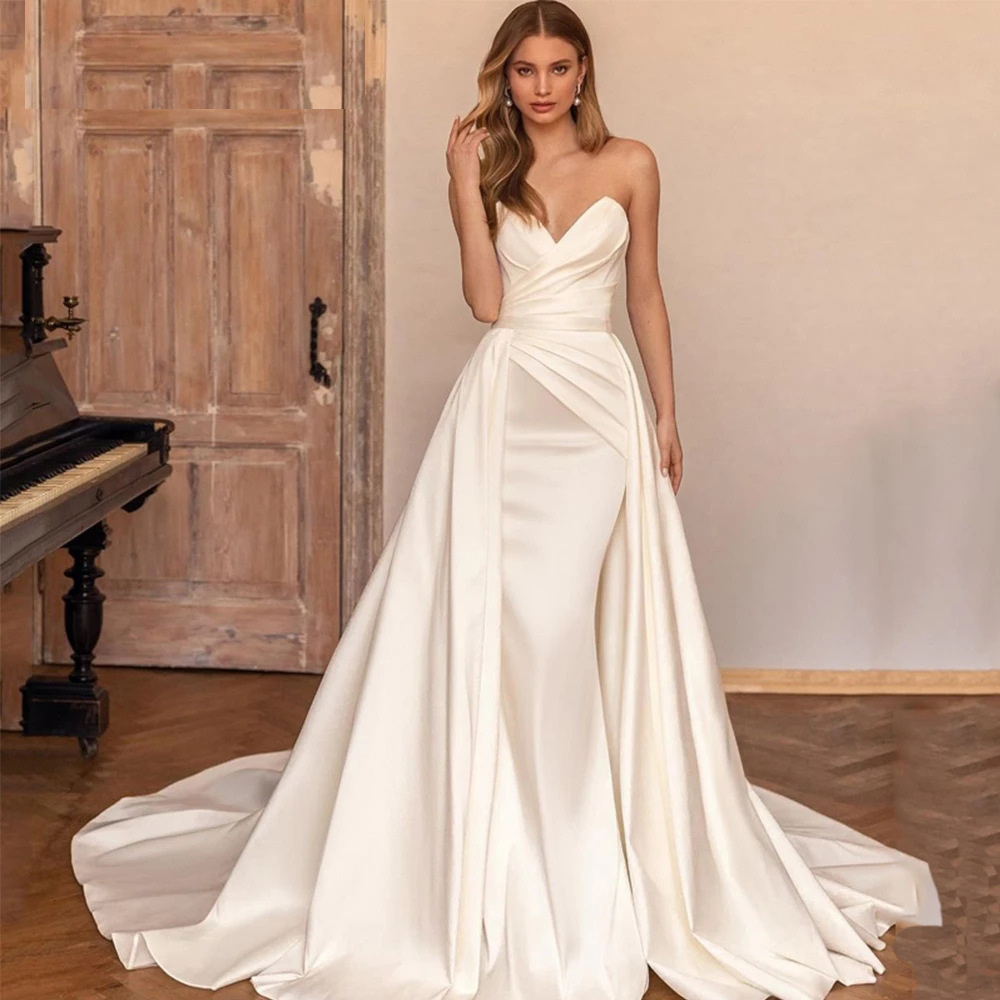 chinese dress ladies Two Piece Lace Wedding Dresses,Long Sleeves Mermaid Wedding Dress,WD00399, US8 / Champagne main image 1