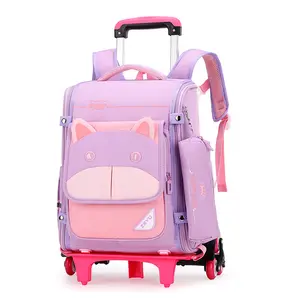 36-55L detachable School Bags student Oxford Vacation Backpack Travel Bag Luggage Trolley Case with Six Wheels kids bags 2022