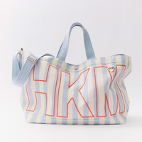 Sac fourre-tout personnalisé à monogramme, grande capacité, sac à bandoulière, sac de plage rayé pour femmes, usage quotidien
