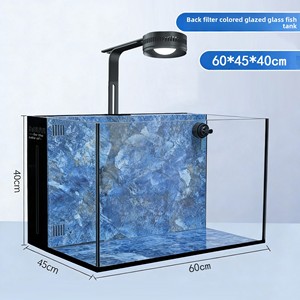 Petit aquarium de bureau - Aquarium en verre tout-en-un avec filtre et pompe à oxygène pour la maison - Product Image 2