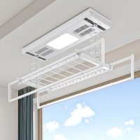 Séchoir à linge électrique mural intelligent avec télécommande, chauffage et lumière UV, pliable pour maison et balcon