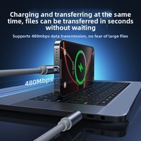 Câble de charge rapide Type-C multifonction 240W avec affichage numérique, modèle X8, entièrement compatible avec les téléphones, tablettes et ordinateurs portables