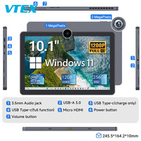 10,1 "Win System CPU 256GB 12GB Laptop BT Teclado Tipo C Business Office Surface Tablete Win-dows 2 en 1 Tablet Pc