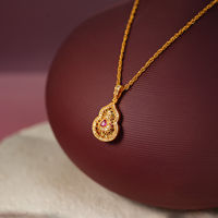 Collier en alliage de zircon avec pendentif gourde doré TANGPEI, bijoux de mode
