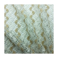 Nouvelle arrivée Respirant Blanc et Beige 145GSM 75% Polyester 25% Coton filet emmêlé avec sequin maille dentelle jacquard tissu pour robe