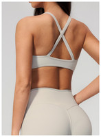 Kostengünstiger Nylon-Spandex Sport-BH mit Überkreuz-Rücken-Design für Pilates, Joggen, Tennis und Multisport-Aktivitäten
