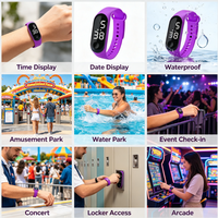 Gelang RFID Pintar dengan Layar, Tanggal, Stopwatch, IC NFC, Tahan Air, untuk Gym, Hotel, Kontrol Akses Pintu, Sampel 5-7D (Ready Stock)