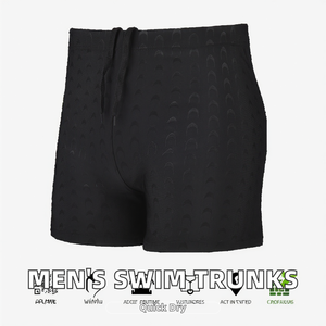 กางเกงว่ายน้ำสำหรับผู้ชายมืออาชีพ สีดำล้วน ไซส์ใหญ่ กันน้ำ แห้งเร็ว ผ้าไบโอนิค พร้อมแถบตีนตุ๊กแก - Product Image 3