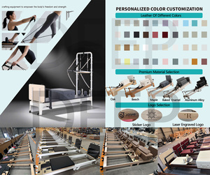 Reformer de Pilates Plegable de Madera de Arce para el Hogar, Precio Económico, con Caja, para Clases en Línea y Uso Doméstico - Product Image 3