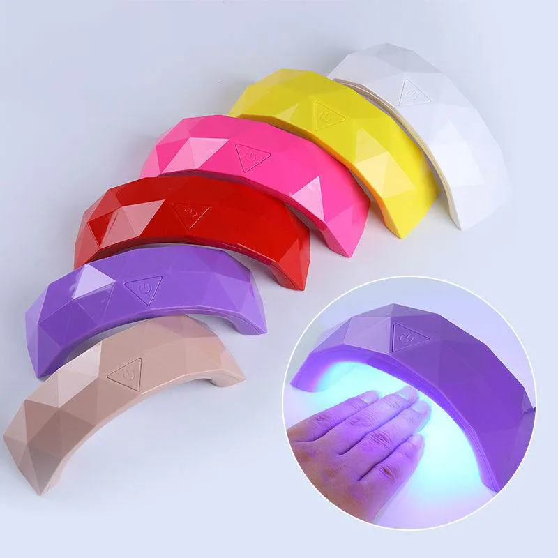 7 couleurs arc-en-ciel en forme de lampe à ongles avec lumière bleue Gel laque sèche lumière UV pour ongles 9w Portable ongles Uv lampe LED