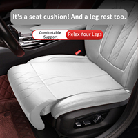 Coussin de siège de voiture de luxe avec repose-jambes en cuir Nappa, respirant, antidérapant, résistant à l'usure, mousse à mémoire de forme, adapté à toutes les saisons