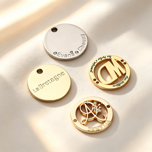 Logo personnalisé rond en métal, étiquettes vierges en acier inoxydable gravées au laser - Product Image 3