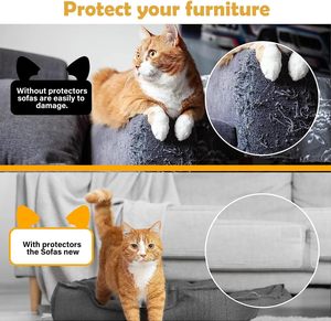 <span class=keywords><strong>Protector</strong></span> de <span class=keywords><strong>muebles</strong></span> para arañazos de gato, protectores de esquina de sofá transparentes para gatos de interior, grifo adhesivo antiarañazos disuasorio - Product Image 2