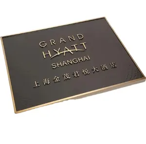 Grande escritório parede nome placas cobre casa sinais Custom Made gravado Memorial bronze placas