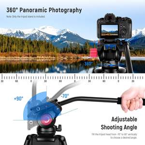 <span class=keywords><strong>Trépied</strong></span> vidéo <span class=keywords><strong>NEEWER</strong></span> de 79 pouces, <span class=keywords><strong>trépied</strong></span> pour appareil photo en aluminium robuste avec rotation à 360° °   Tête de traînage hydraulique - Product Image 6