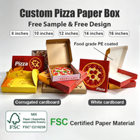 Boîtes à pizza personnalisées de qualité alimentaire, pliables, à emporter, en carton ondulé kraft, avec logo