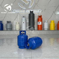 Prix d'usine, vente en gros, bouteille de gaz GPL vide en acier de 12 litres (6,8 kg), basse pression, modèle Global pour l'Afrique du Sud et le Zimbabwe