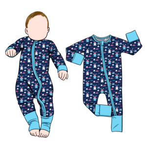 Pagliaccetto di bambù con stampe personalizzate traspiranti di alta qualità - Product Image 3