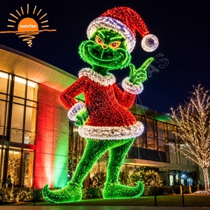 Décoration lumineuse LED imperméable pour Noël en extérieur, grande figurine assise sur une boîte cadeau pour les parcs à thème et les événements commerciaux - Product Image 4