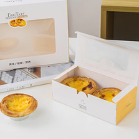 Boîtes d'emballage en papier pour mini cupcakes, tartes aux œufs, desserts, vente en gros, 2/4/6 tablettes, fenêtre, matériaux recyclés écologiques, sucre alimentaire