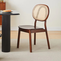 Chaise en rotin en bois massif rétro Simple maison loisirs dossier chaise nordique japonais concepteur Internet célébrité chaise de salle à manger