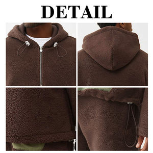 Sudadera con capucha Kingsen personalizada de invierno con cremallera de cuarto, forro polar Sherpa, diseño digital colorblock, para hombre, estilo hip hop, suave, 100% poliéster - Product Image 6