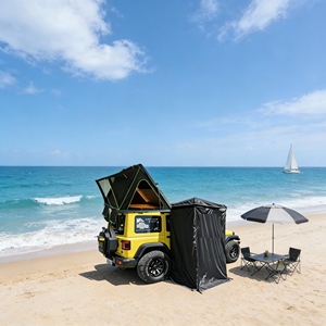 Tenda Doccia Portatile Pieghevole da Campeggio, Tenda Laterale per Auto con Doccia e WC, Luce USB Integrata - Product Image 5