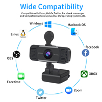 Kamera Web 2K Webcam Full HD 1080P dengan Auto Focus Online Class Meeting Video Call Camara Web