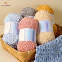 Charmkey meilleure vente 6 plis coloré coton acrylique mélangé fil crochet fil lait coton fil
