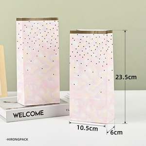 Sacs en papier kraft carrés classiques robustes personnalisés pour aliments, champagne, pain, impression offset, fermeture autocollante, emballage en gros - Product Image 5