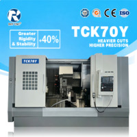 Centre de tournage CNC composite TCK70Y robuste à banc incliné, axe Y, axe C, tourelle porte-outils motorisée à 12 postes, commande GSK