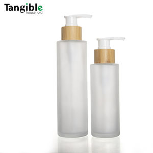 Nueva Botella de Vidrio Esmerilado con Bomba Dosificadora 2025, 100ml/150ml, Tapa de Bambú de Boca Larga para Envases de <span class=keywords><strong>Crema</strong></span>/Suero para el Cuidado de la Piel/Rubor - Product Image 3