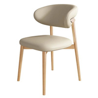 Chaise de salle à manger et de bureau en bois massif de style nordique minimaliste, chaise de coiffeuse italienne de luxe léger avec dossier rembourré