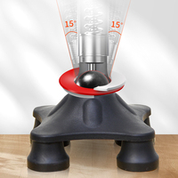 N05FC21- # A #     Canne de marche assistée à quatre points avec base rotative en alliage d'aluminium, lumières LED et poignée en PP