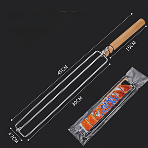 Folding Grill Stainless Steel Chicken <strong>wings</strong> Chicken Legs <strong>Barbecue</strong> Grill <strong>Barbecue</strong> Cage with Wooden Handle Customized Cloth Bag - Product Image 1