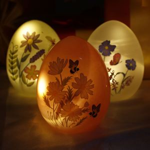 Spring 2024 New Easter Decorative 9*11.5cm Glass Ball with LED <b>Light</b> Table Decoration DIY Glass Ball - Product Image 5