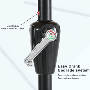 Energia solare LED a sbalzo parasole in alluminio spiaggia Patio giardino ombrellone esterno Sombrilla De <span class=keywords><strong>Playa</strong></span> con base stabile - Product Image 2