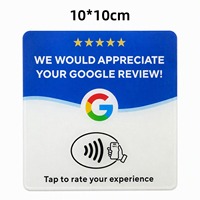 Cartes NFC Google Reviews en gros à bas prix, 10x10cm, programmables, avec adhésif puissant pour booster votre entreprise