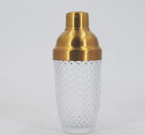 Ensemble de shaker à cocktails <span class=keywords><strong>en</strong></span> acier inoxydable doré de style moderne, shaker <span class=keywords><strong>en</strong></span> <span class=keywords><strong>verre</strong></span> hermétique élégant pour utilisation au bar - Product Image 5