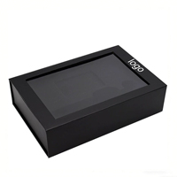 Boîtes en carton rigide haut de gamme personnalisées avec logo, insert en mousse, couvercle à fenêtre transparente et design tiroir pour accessoires de téléphonie mobile
