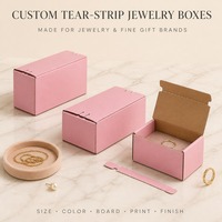 Boîte d'emballage personnalisée pour donuts avec bande déchirable, boîte d'expédition en carton ondulé rose avec doublure kraft gaufrée, matériaux recyclés pour bagues