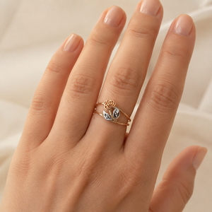Anello con fiore di rosa per donna, gioielli minimalisti ed eleganti per le dita - Product Image 2