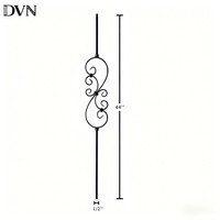 Balustres d'escalier DVN USA, balustres en métal noir antique à motifs, rampes d'escalier élégantes, piliers décoratifs en métal pour villa
