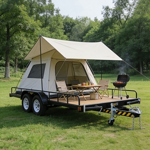 Remorque utilitaire à double essieu en acier robuste Q235, capacité de charge maximale de 10 000 lb, châssis de remorque pour transport de voitures DIY, constructions personnalisées - Product Image 1