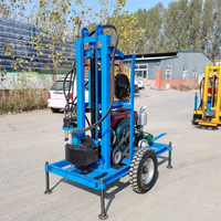 Machine de forage de puits d'eau hydraulique portable diesel à prix d'usine, 22 CV, profondeur de forage maximale de 100 m