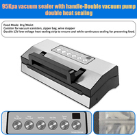 Scelleuse sous vide OEM commerciale semi-automatique à chambre, électrique, portable, pour la maison, avec indicateur LED et modes sec/humide