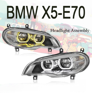 Faro a LED Angel Eye di Alta Qualità con DRL e Indicatore di Direzione per BMW <span class=keywords><strong>X5</strong></span> <span class=keywords><strong>E70</strong></span> Anni 2007-2013 - Product Image 1
