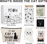 Ensemble de cadeaux personnalisés pour animaux de compagnie pour les amoureux des chats et des chiens Trucs sur le thème des chats fous Lady Friends Girls