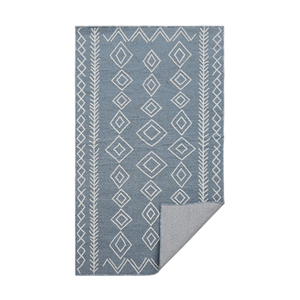 Modern Geometric Area Rug Rectangle Gray White Flat Weave Stain Resistant Outdoor Use in bulk price - Product Image 4