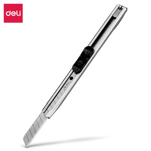 Deli Small Utility Knife 9mm Stainless Steel Blade Metal Handle Paper Cutter Wallpaper Knife Car Window Tinting Tool - Product Image 5
